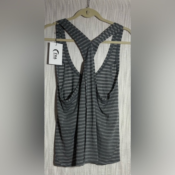 ZYIA Gray Striped Tank Top size XL - Picture 2 of 3